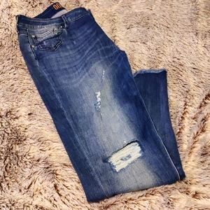 Distressed Bootcut Jeans